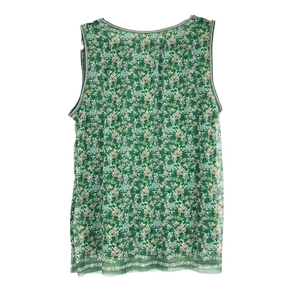 MAX Studio - Womens Green Floral Mesh Pullover Top Size Large NWT - Picture 5 of 12